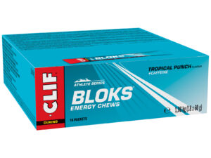 CLIF SHOT Bloks Tropical Punch w/Caffeine, 60g per pcs 18 per tray