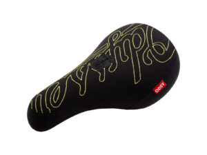 Odyssey Saddle Big-Stitch FAT Pivotal, BLK-Denim w flo-yel stitch